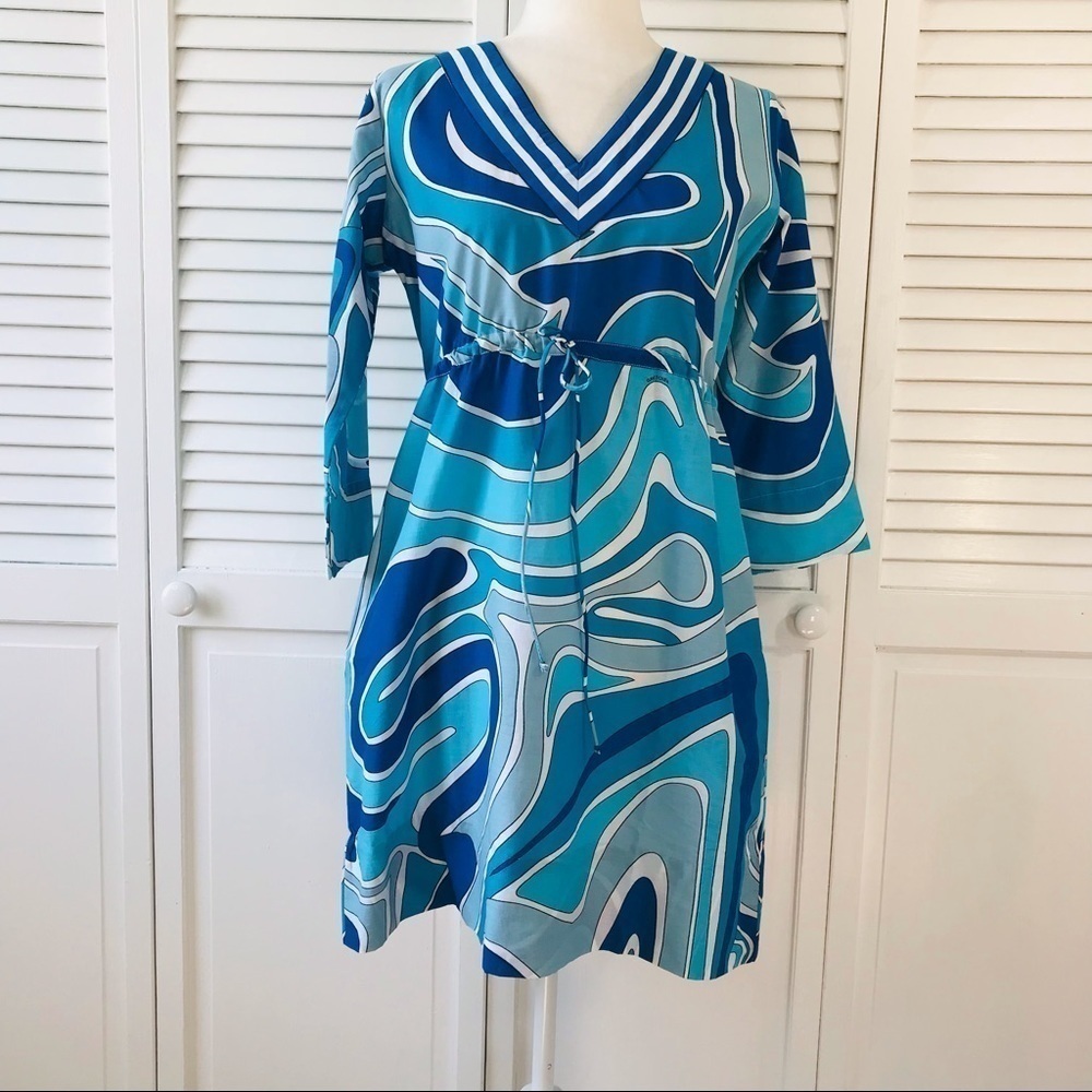 New GRETCHEN SCOTT Blue V-Neck Dress Size Extra Small